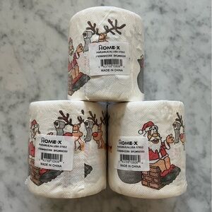 NWT 3 Rolls of Santa Toilet Paper
